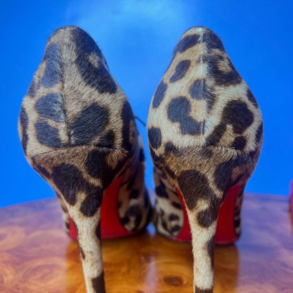Christian Louboutin Leopard Print Heels with Red Soles - Picture 6 of 7